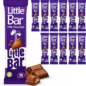 GROBITS Little Milk Chocolate Mini Bars – Smooth & Creamy Milk Chocolate, 12 x 18g