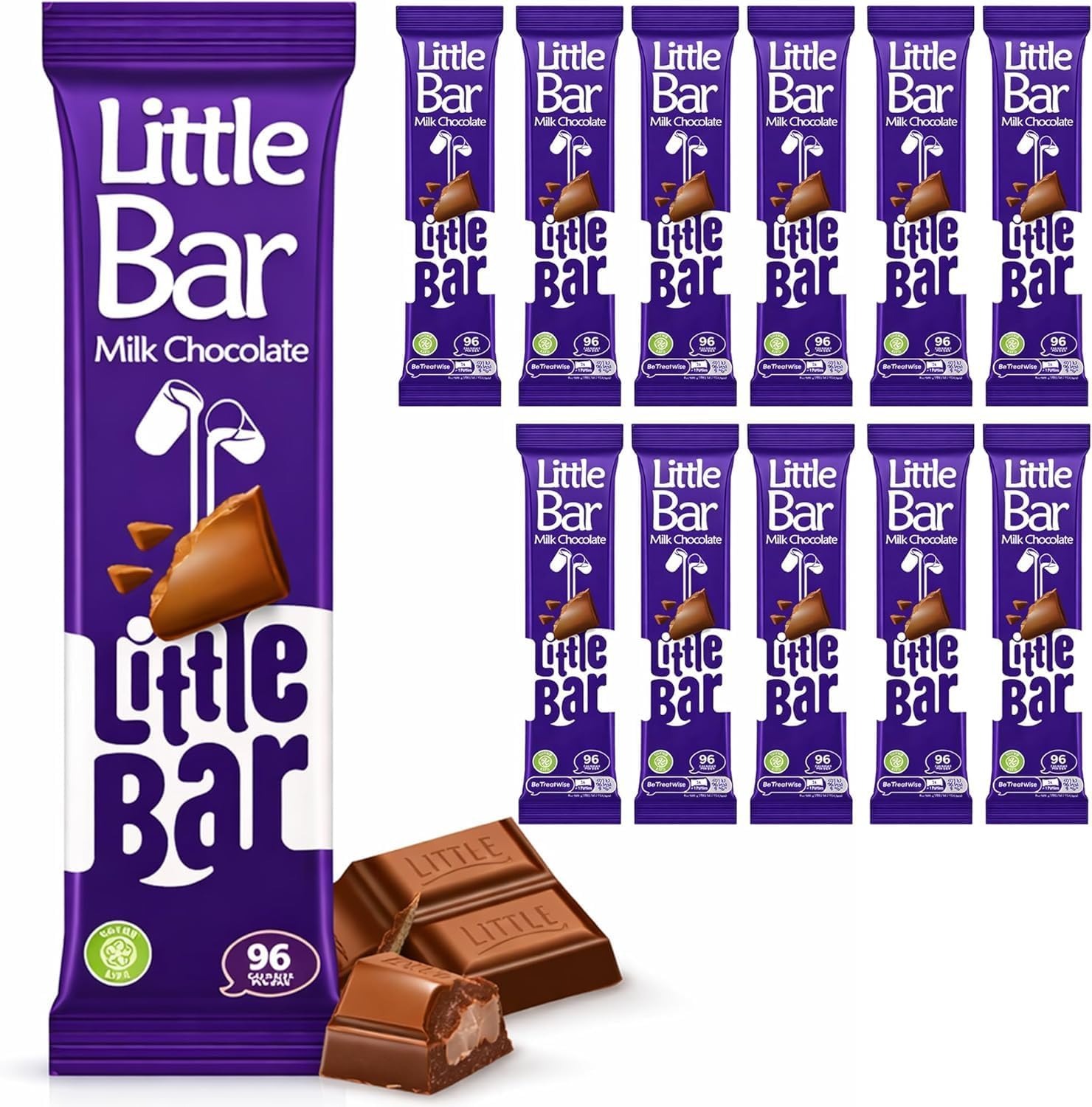 GROBITS Little Milk Chocolate Mini Bars – Smooth & Creamy Milk Chocolate, 12 x 18g