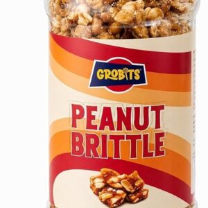 GROBITS Peanut Brittle – Traditional Roasted Caramelised Peanut Brittle (450g Jar)