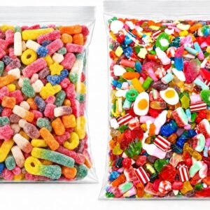 GROBITS Pick & Mix Sweets – Fizzy & Non-Fizzy Classic Retro Candy Assortment (2 x 500g Pouches)