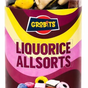GROBITS Liquorice Allsorts – Classic British Assorted Liquorice Mix (600g Jar)