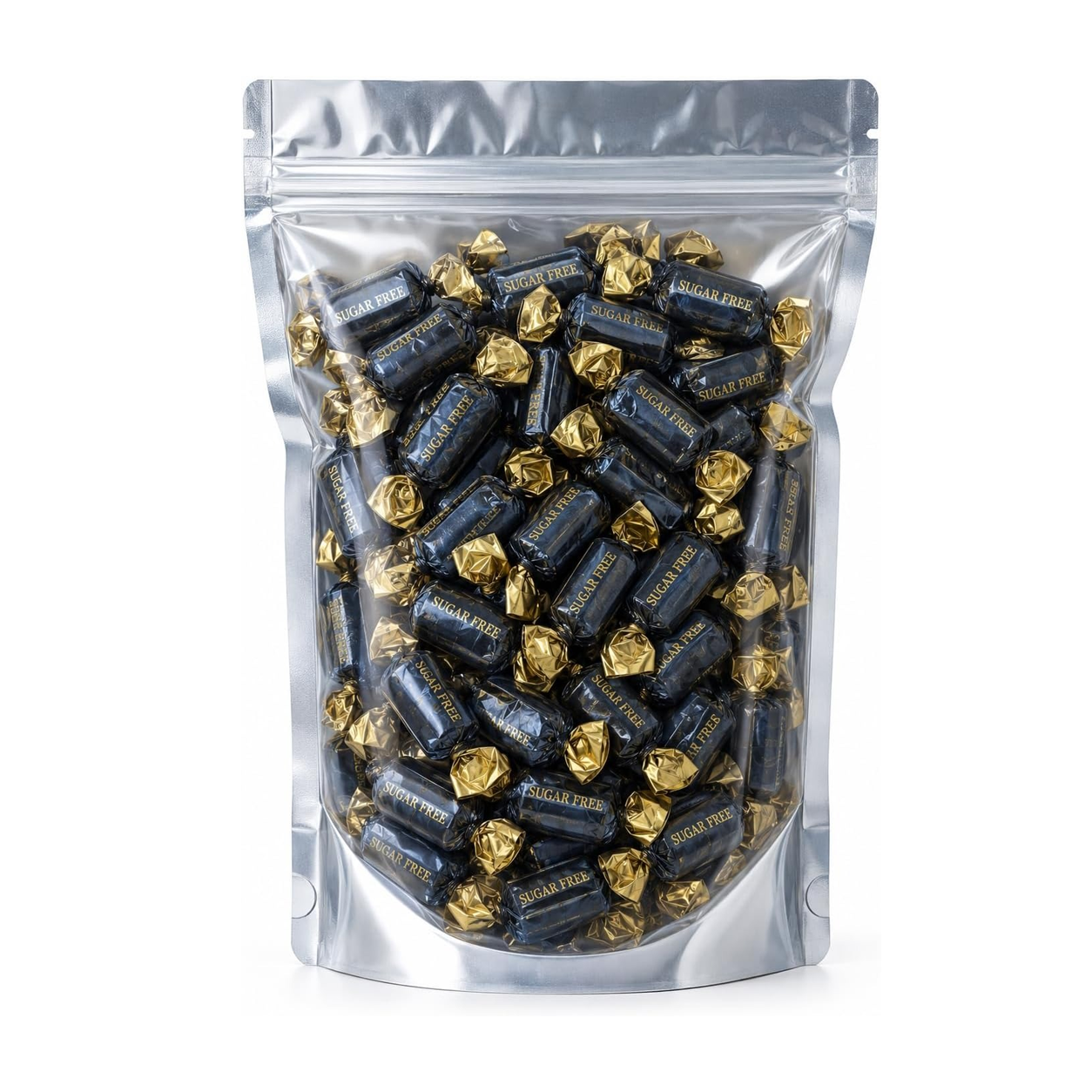 GROBITS Sugar Free Liquorice Toffee with Chocolate Centre 500g