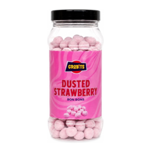 GROBITS Dusted Strawberry Bonbons 605g Jar