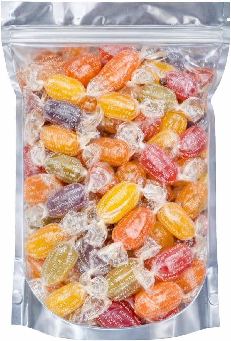 GROBITS Sugar Free Fruit Drops Toffee – Classic British Sugar-Free Candy (500g)