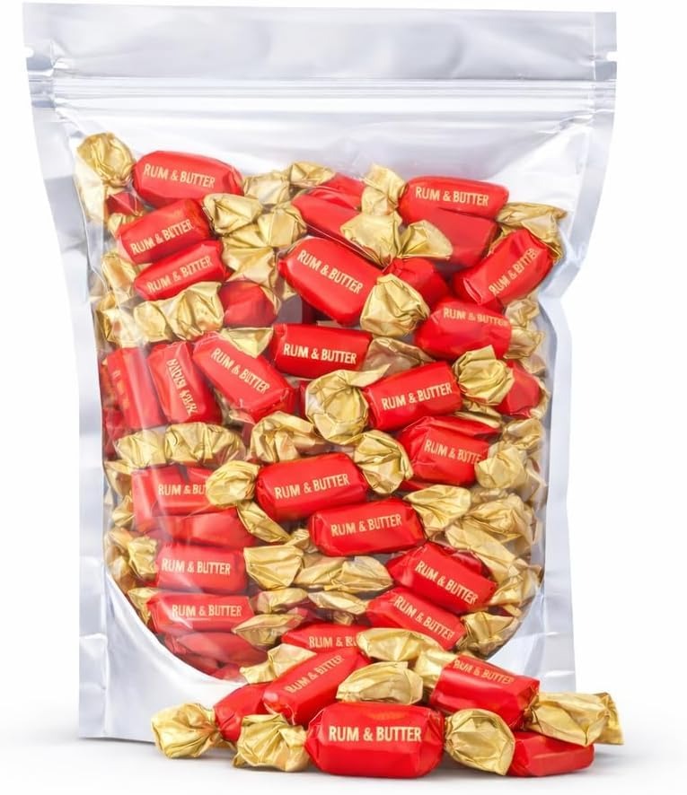 GROBITS Sugar Free Rum & Butter Toffee – Classic British Sugar-Free Toffee (500g)