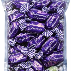 GROBITS Sugar Free Blackcurrant & Liquorice Toffee – Traditional British Sugar Free Sweets (500g Bag)