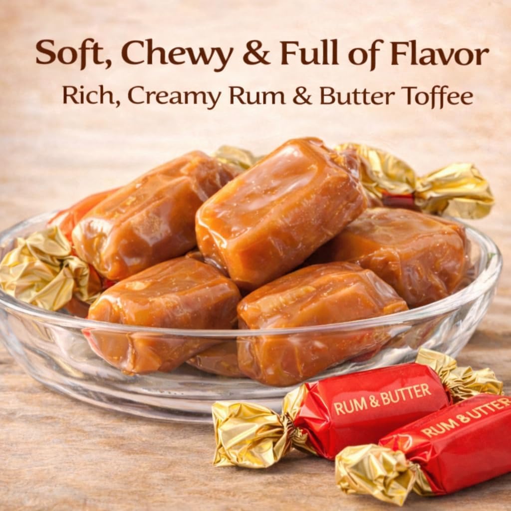 GROBITS Sugar Free Rum & Butter Toffee – Classic British Sugar-Free Toffee (500g) - Image 5