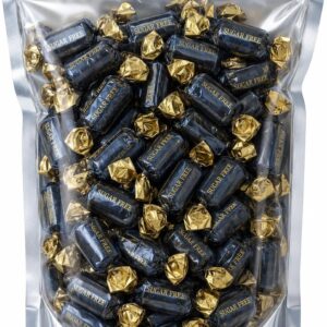 GROBITS Sugar Free Liquorice Toffee with Chocolate Centre – Traditional British Sugar Free Sweets (500g Bag)