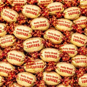 GROBITS Nutty Brazil Toffee – Soft Chewy Traditional British Sweets (500g Bag)